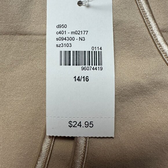 Lane Bryant Womens Beige Tank Top Size 14/16 Nylon & Spandex Blend Scoop Neck Sl - Picture 7 of 7